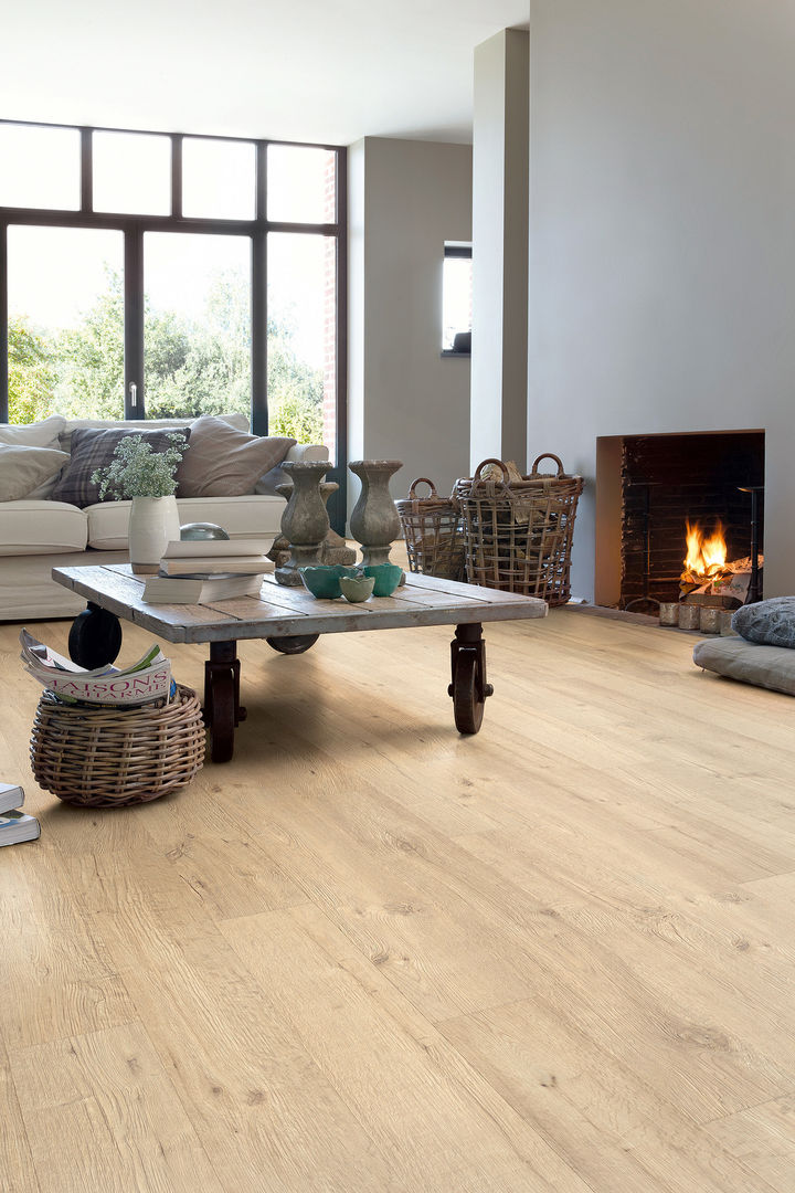 Sandblasted Oak Natural Quick-Step Tường & sàn phong cách hiện đại Wall & floor coverings