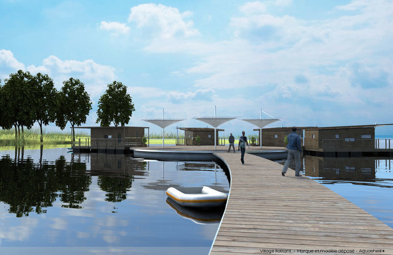 Aquashell Village concept Floating Habitats T/A AQUASHELL مساحات تجارية فنادق