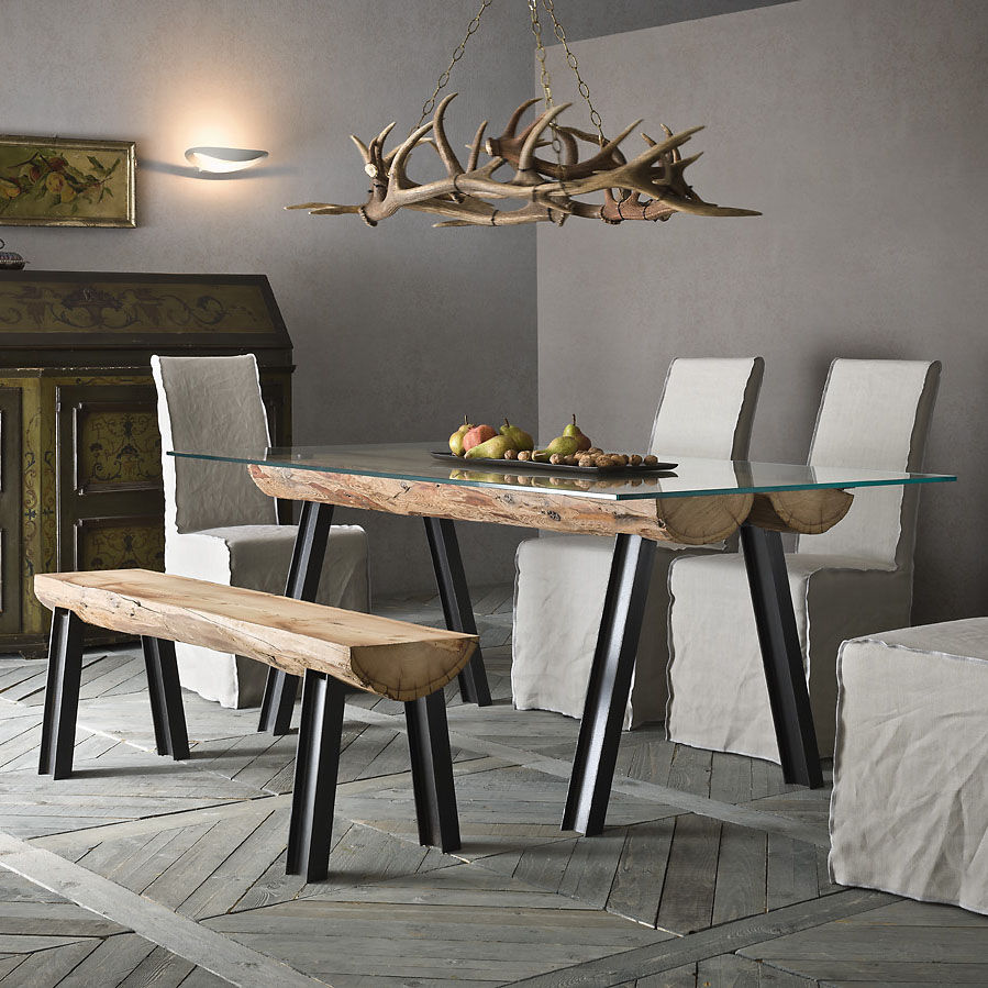 'Aspen' Larch timber in beeswax finish table by Sedit homify Country style dining room Tables