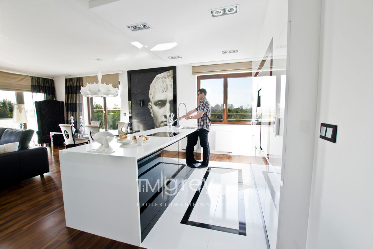 Glamur Apartment 110m2, TiM Grey Interior Design TiM Grey Interior Design 廚房