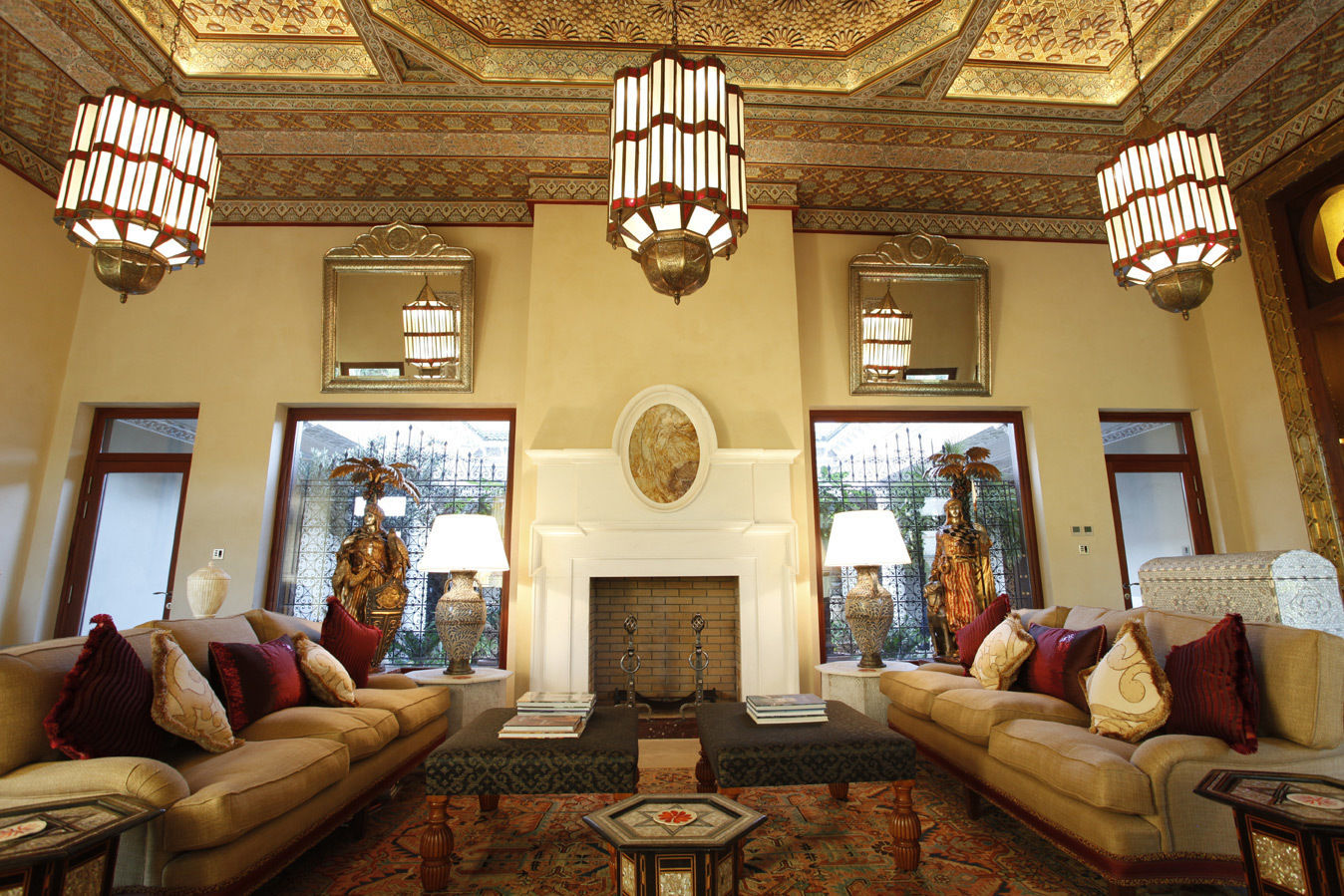 Private Villa, Morocco, Moroccan Bazaar Moroccan Bazaar Mediterranean style living room Lighting