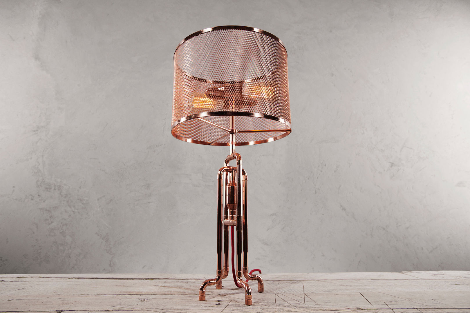 RETO Copper Table Lamp homify Industriële woonkamers Verlichting