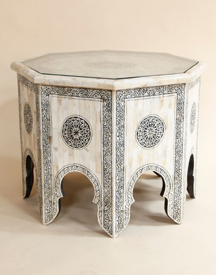 White Bone Coffee Table Moroccan Bazaar Mediterranean style living room Side tables & trays