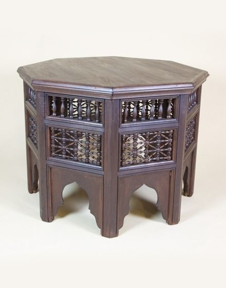 Moroccan Wooden Side Table Moroccan Bazaar Mediterranean style living room Side tables & trays