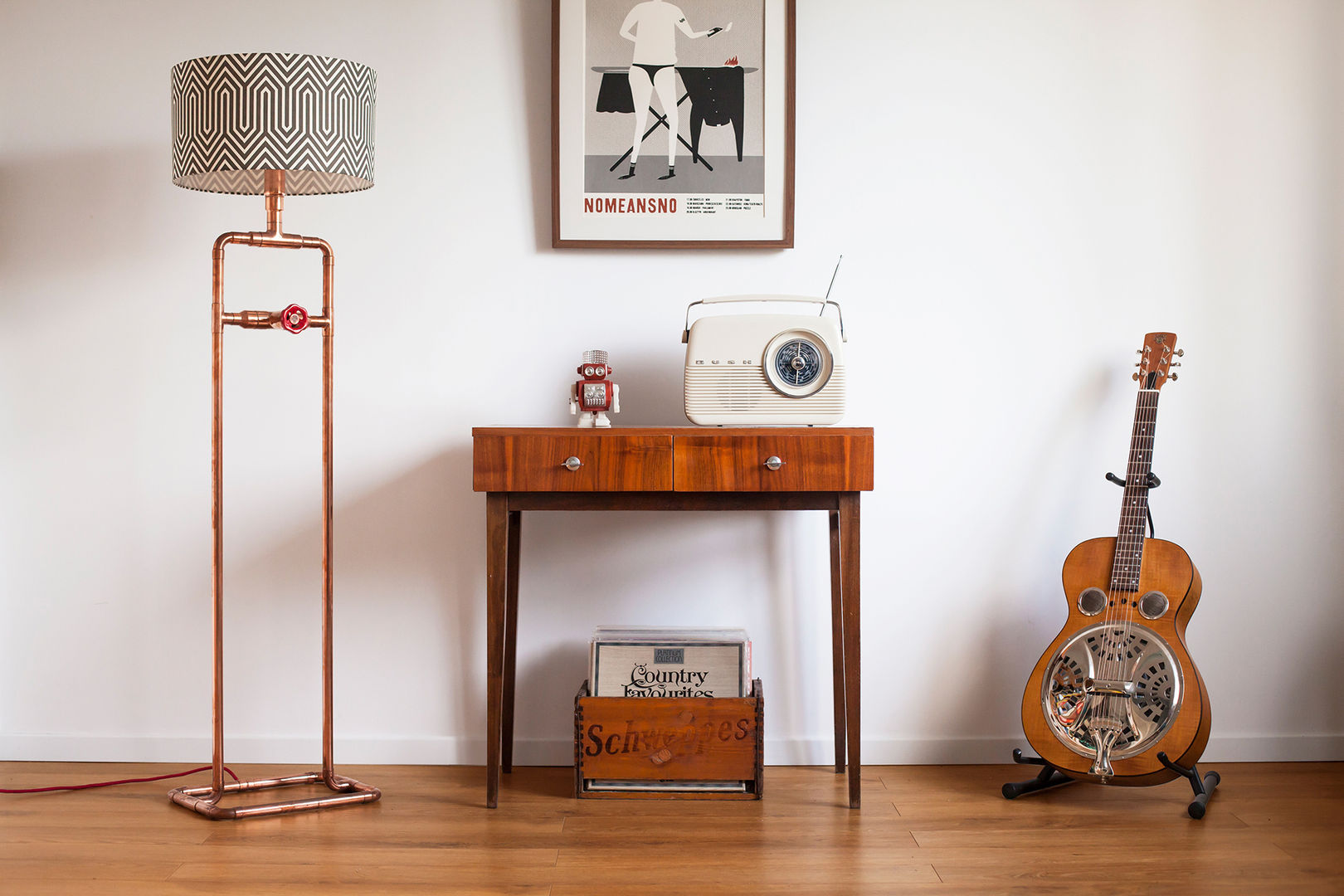 GIGANTO Copper Floor Lamp homify Rustikale Wohnzimmer Beleuchtung