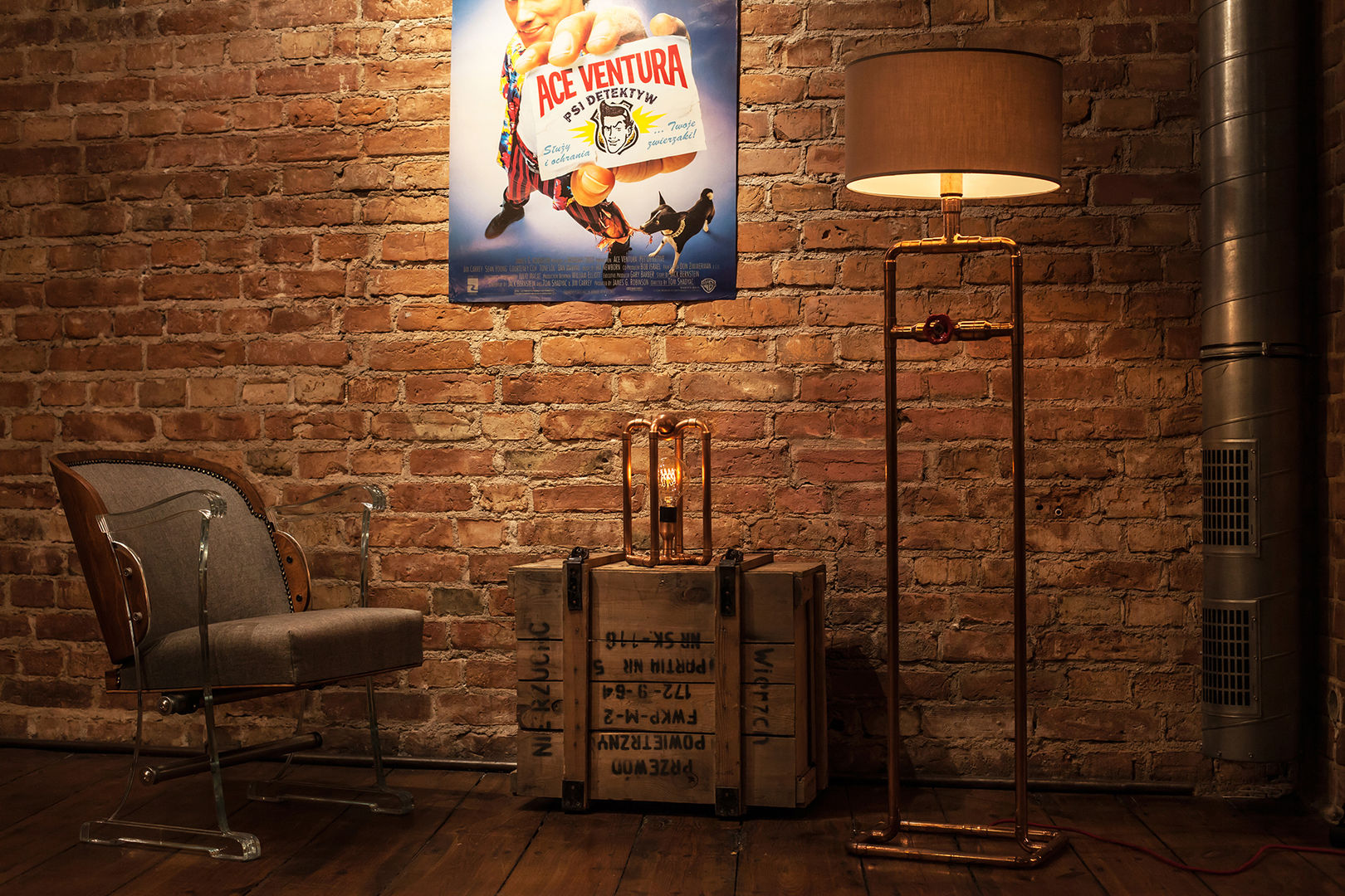 GIGANTO Copper Floor Lamp homify Scandinavian style living room Lighting