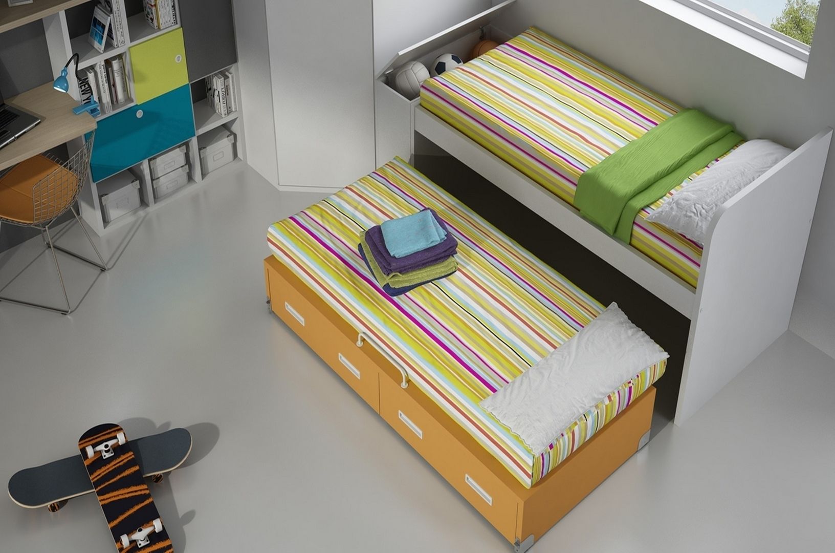 Dormitorios juveniles con camas compactas, Mobihogar-2000 Mobihogar-2000 Детская комната в стиле модерн Кровати