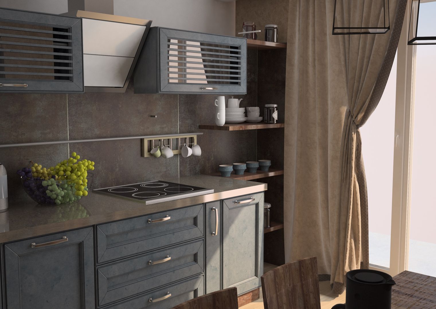 Квартира в стиле лофт (г.Москва), DS Fresco DS Fresco Industrial style kitchen