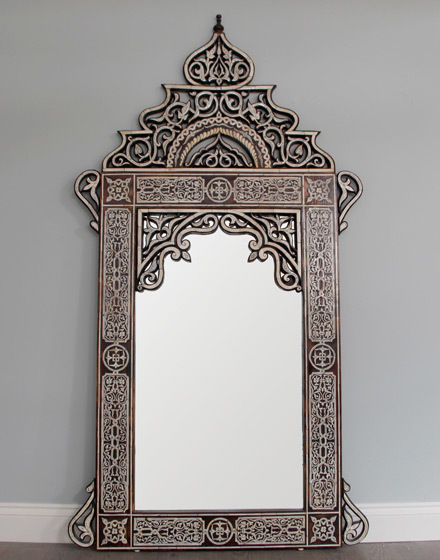 Moroccan Hand Crafted Bone Inlay - Arabic Style Moroccan Bazaar Phòng thay đồ phong cách Địa Trung Hải Mirrors