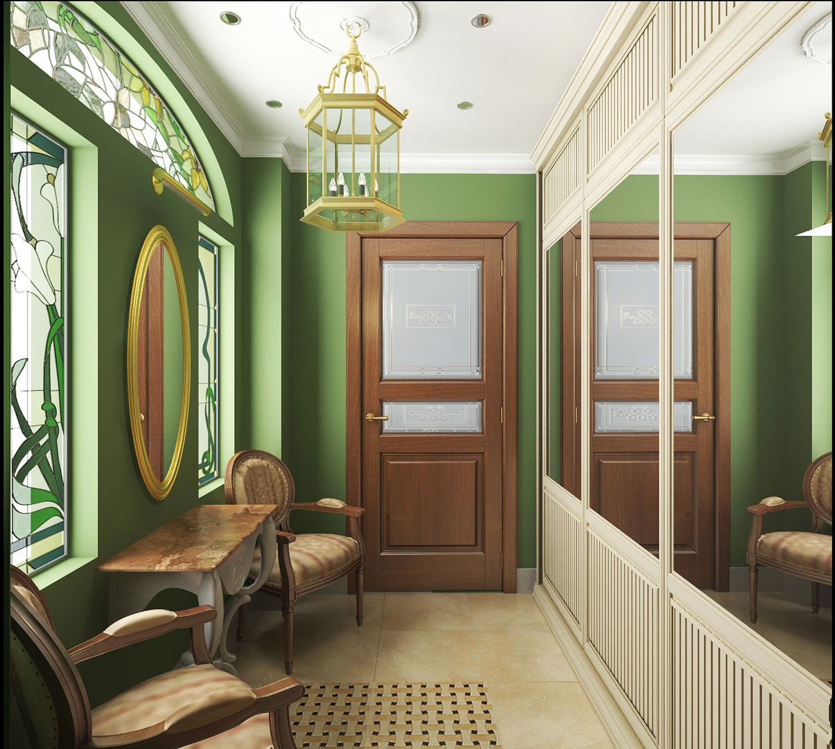 Загородный дом в ТП "Мечта"., ИнтеРИВ ИнтеРИВ Classic style corridor, hallway and stairs