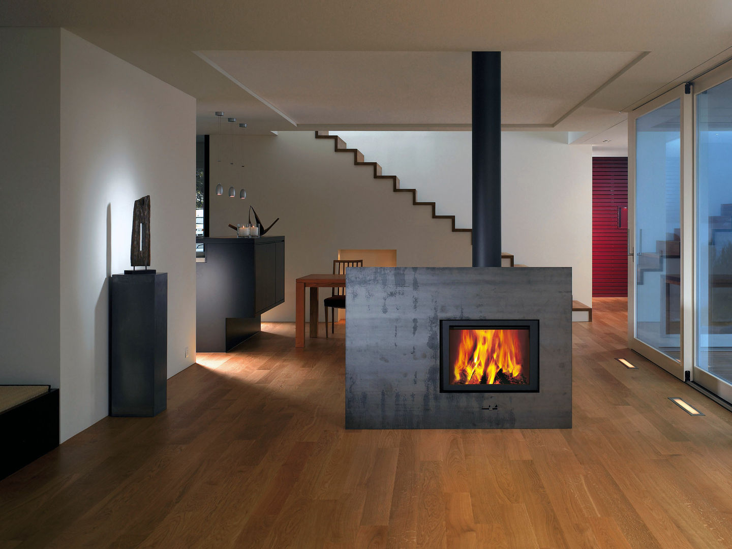 Attika Feuer, StauffacherBenz StauffacherBenz モダンデザインの リビング 暖炉＆アクセサリー