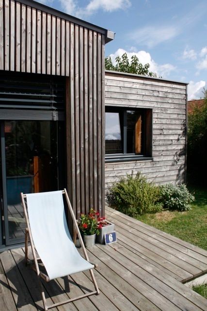 Extension bois pour une cuisine salle à manger, EC architecture EC architecture Modern dining room