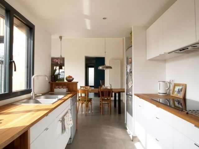 Extension bois pour une cuisine salle à manger, EC architecture EC architecture Cocinas de estilo moderno