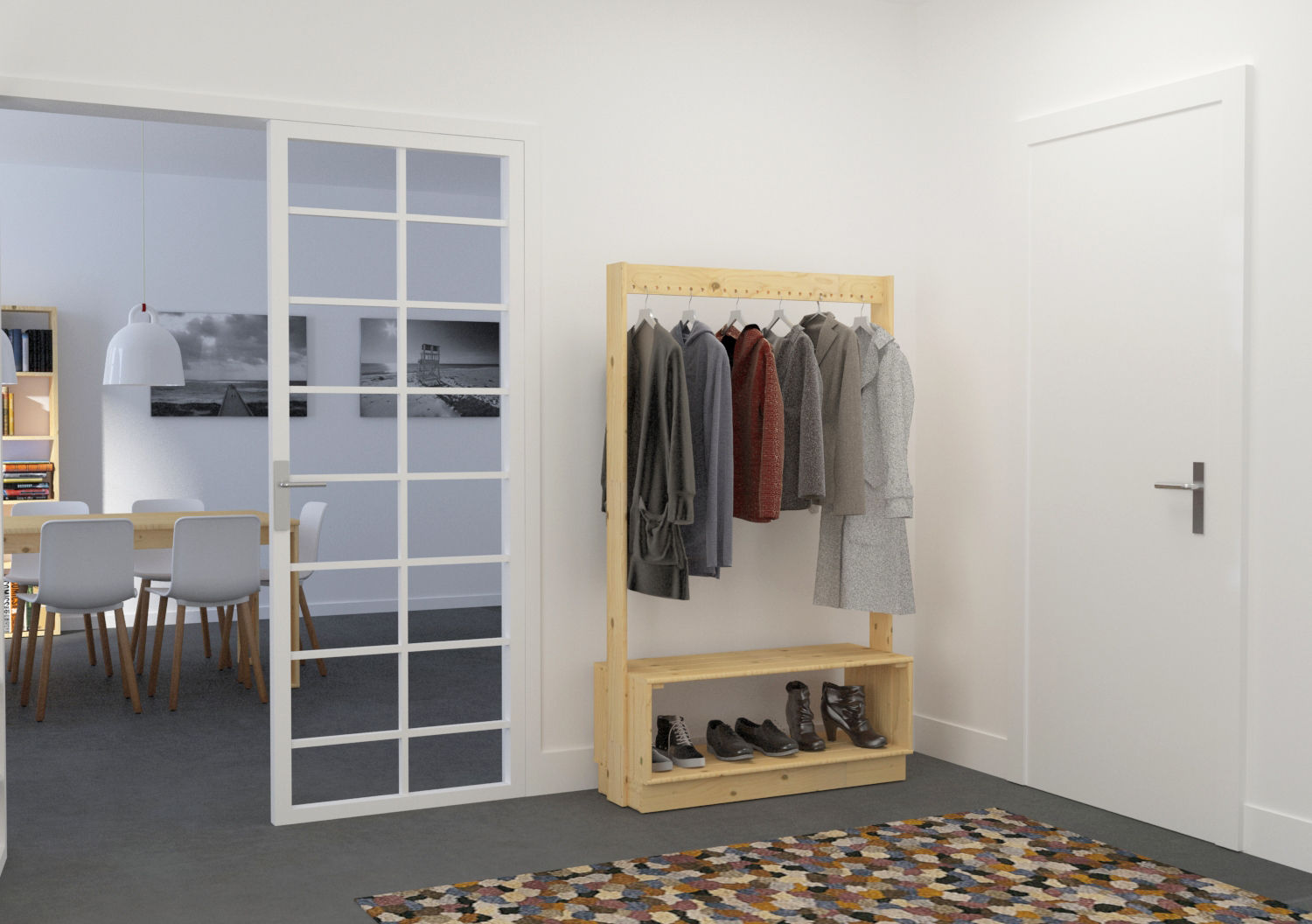 homify الممر والمدخل Clothes hooks & stands