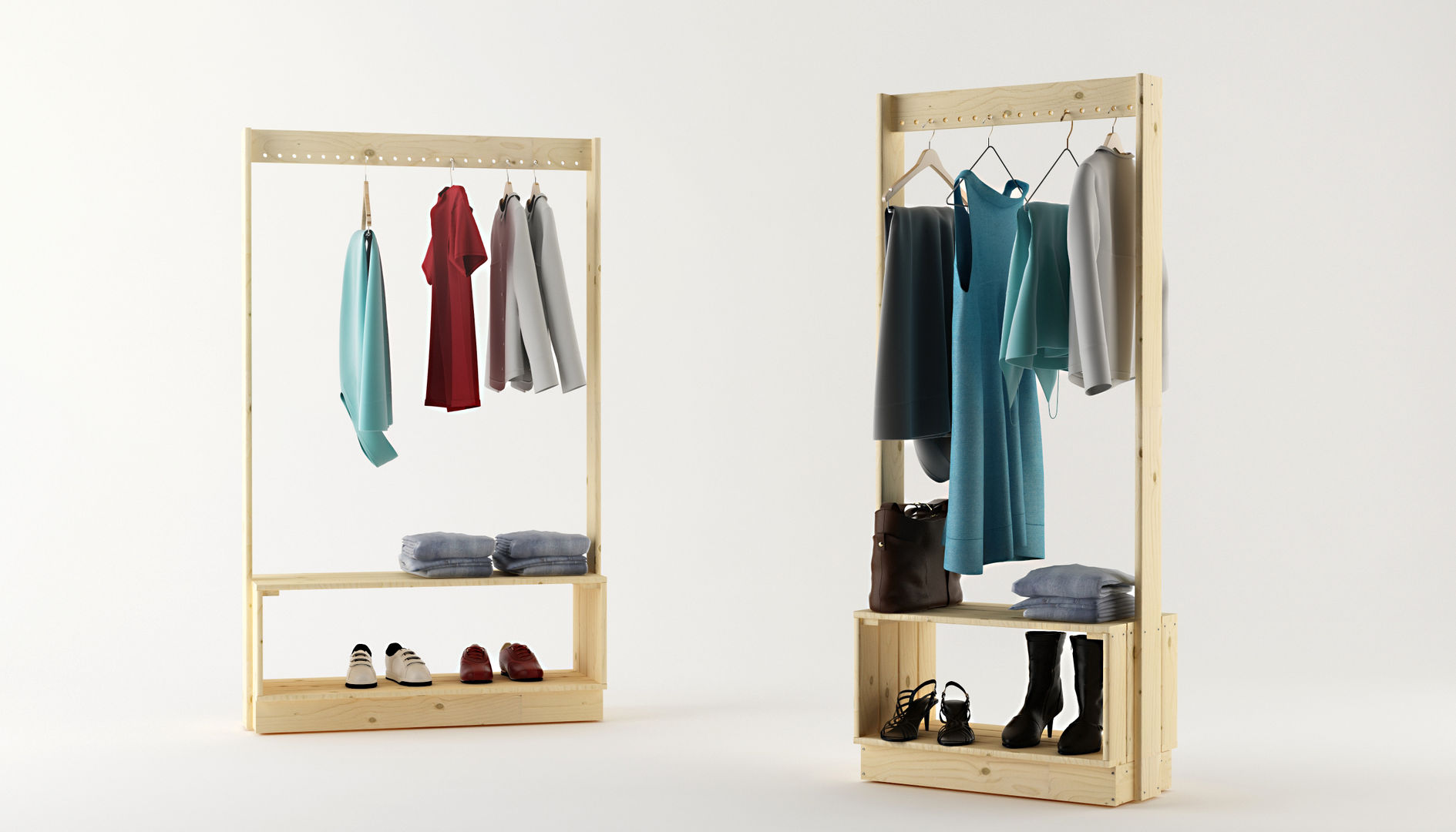 homify Minimalist corridor, hallway & stairs Clothes hooks & stands