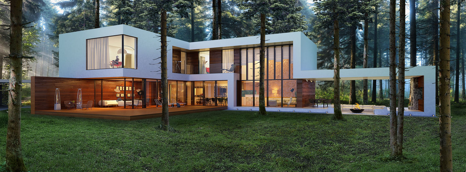 Дом в поселке Брюховичи, ALEXANDER ZHIDKOV ARCHITECT ALEXANDER ZHIDKOV ARCHITECT Minimalist house