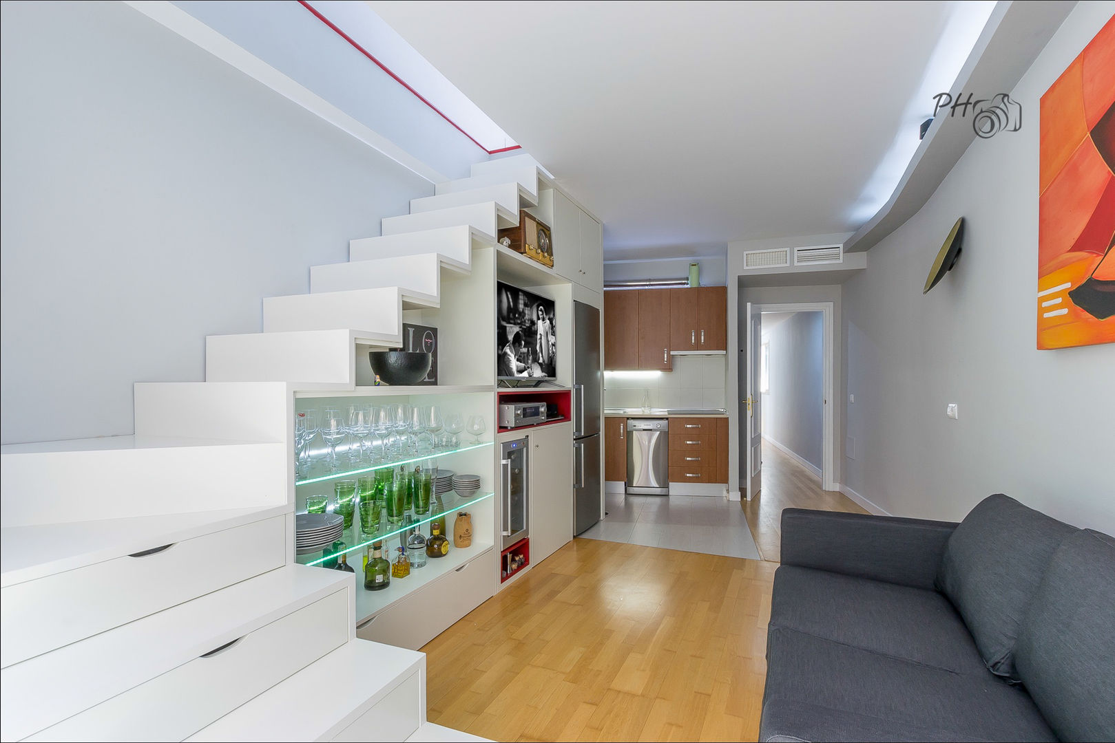 Living area with open kitchen Per Hansen Modern Oturma Odası