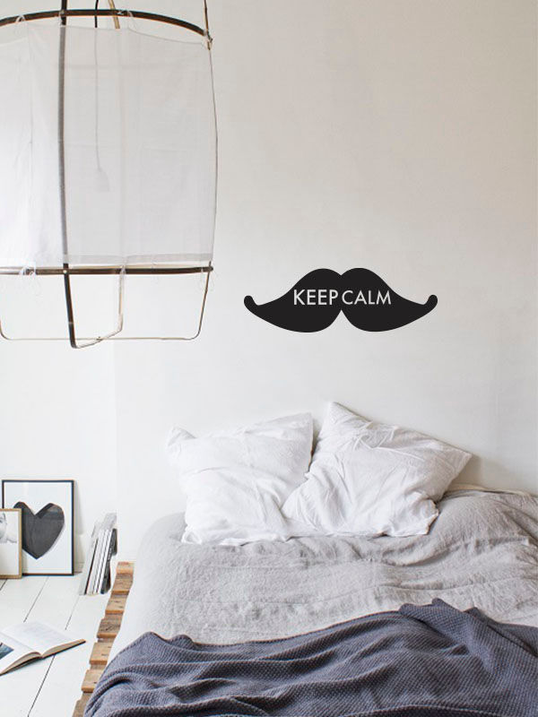 Frase Bigotes Keep Calm Petit Vinilo Dormitorios modernos Accesorios y decoración