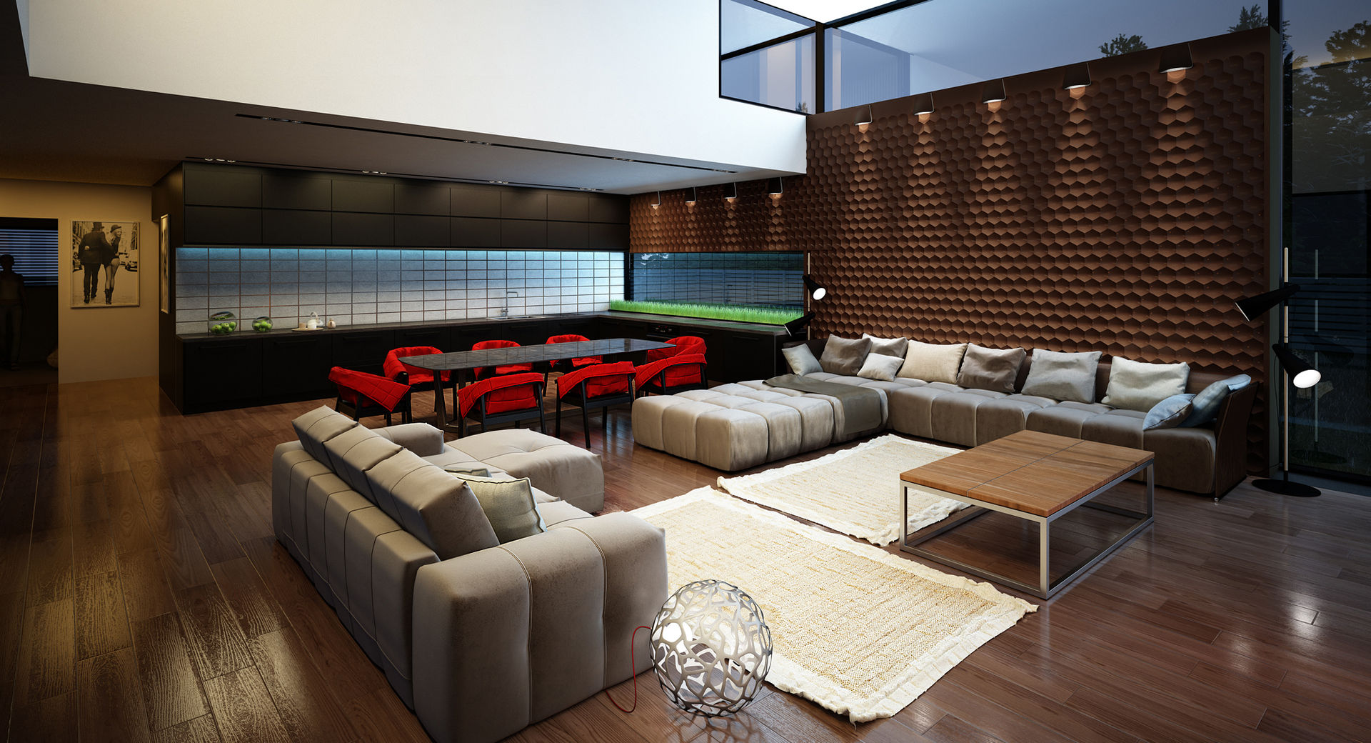 ДОМ В ПОДМОСКОВЬЕ, ALEXANDER ZHIDKOV ARCHITECT ALEXANDER ZHIDKOV ARCHITECT Minimalist living room