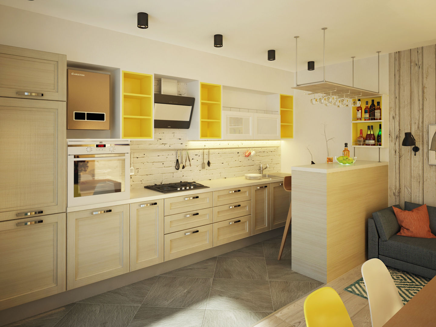 Квартира в стиле лофт, Polovets design studio Polovets design studio Кухня в стиле лофт