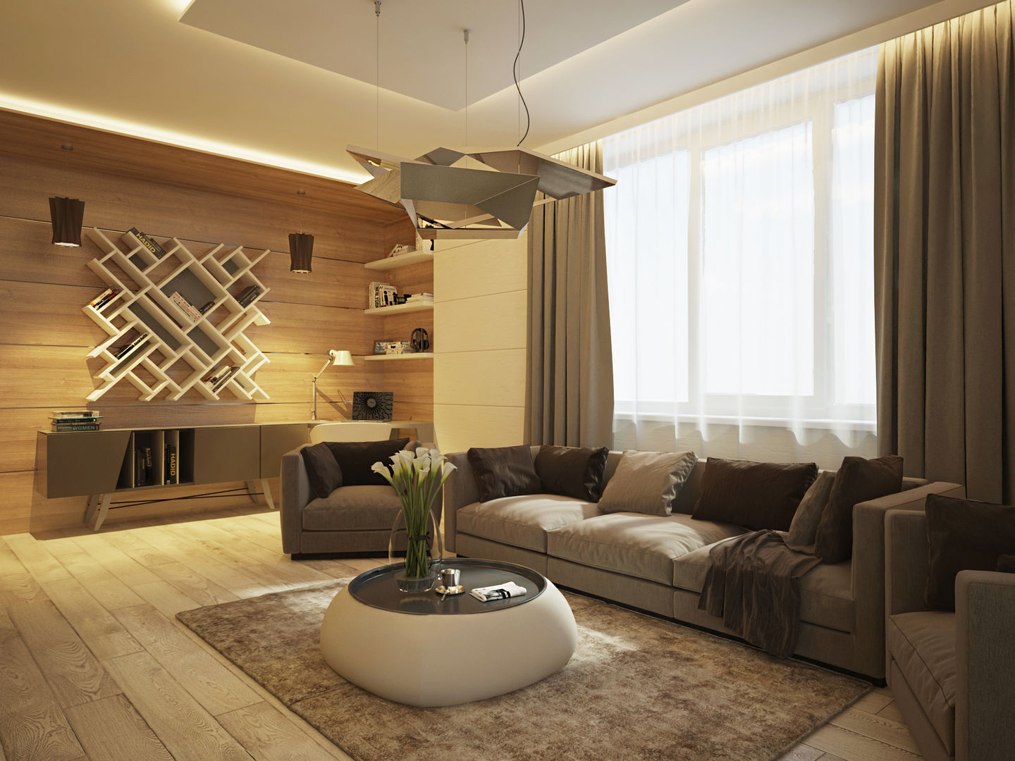 Квартира в современном минимализме, Polovets design studio Polovets design studio Living room