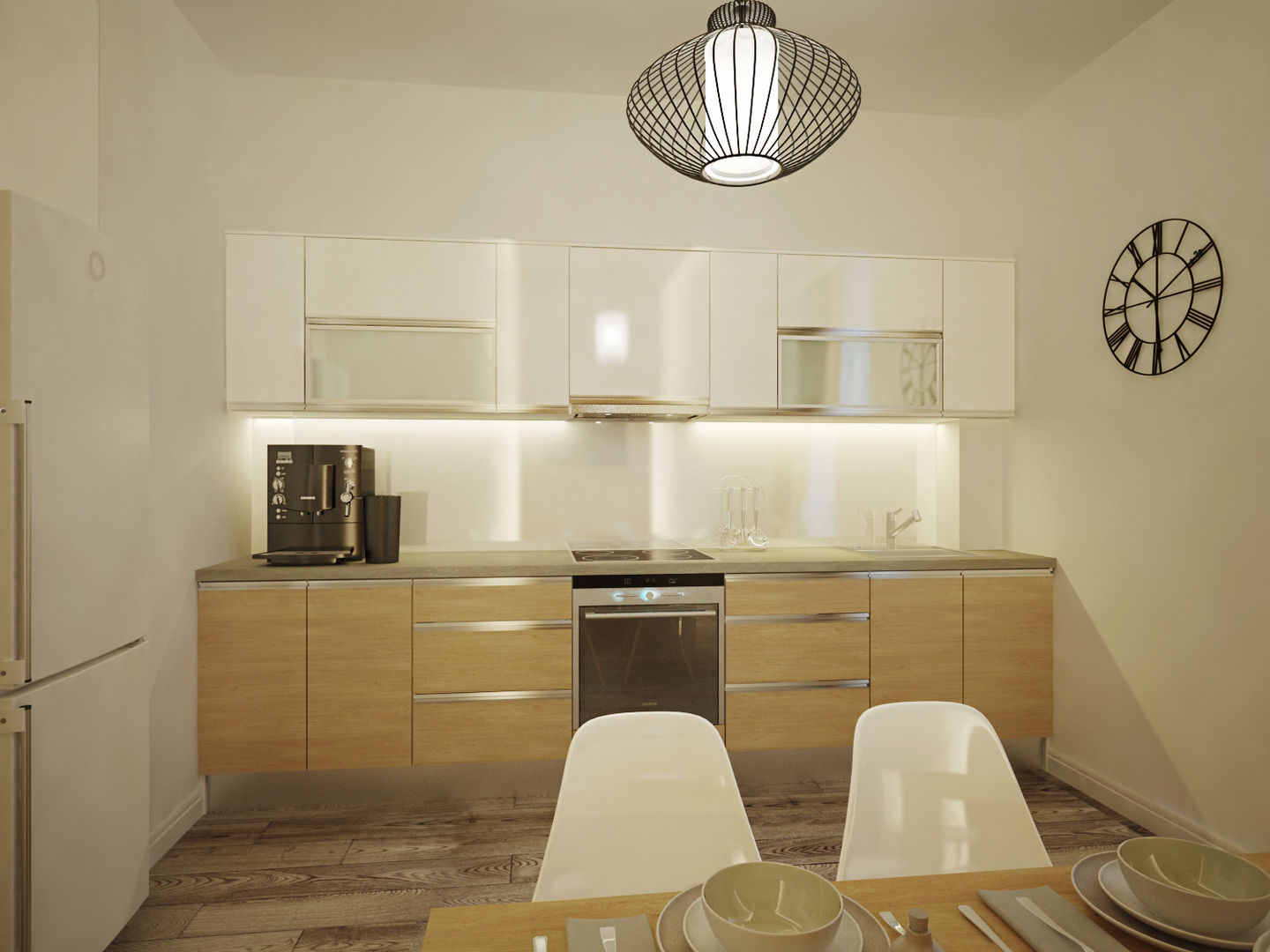 Квартира в современном минимализме, Polovets design studio Polovets design studio ห้องครัว