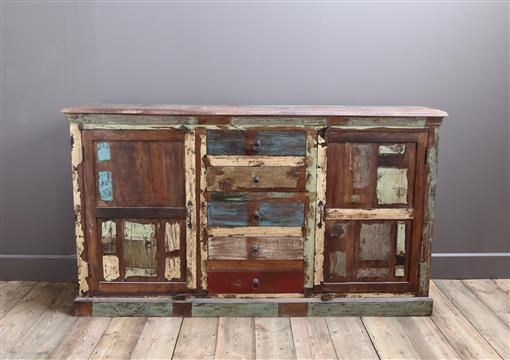 Recycled Teak Kitchen Cupboard Vintage Archive Cocinas de estilo rústico Estanterías y gavetas