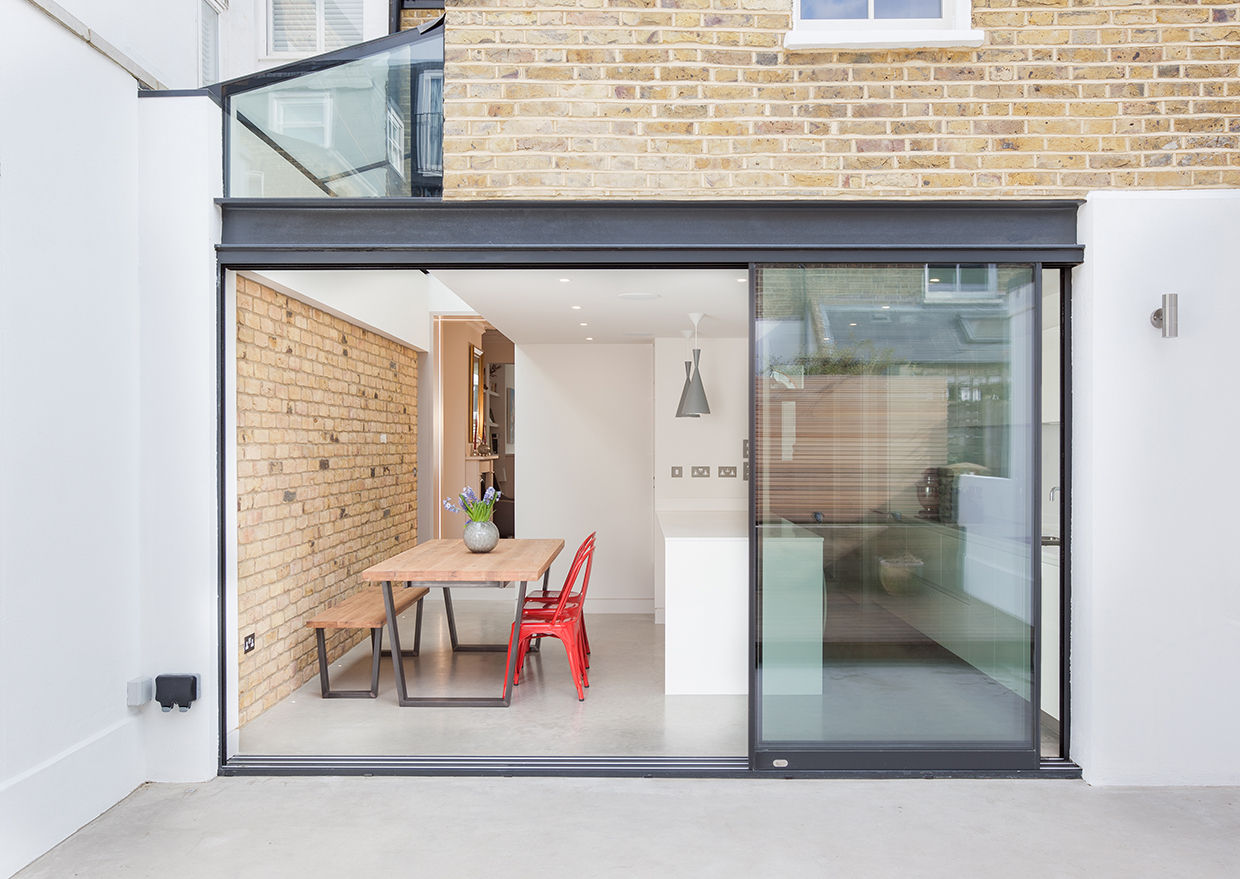 inside/outside homify Вікна london,extension,architecture,glass,open plan,sliding doors