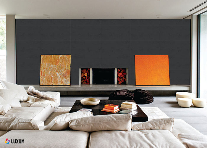 Architectural concrete in livingroom Luxum Salas modernas