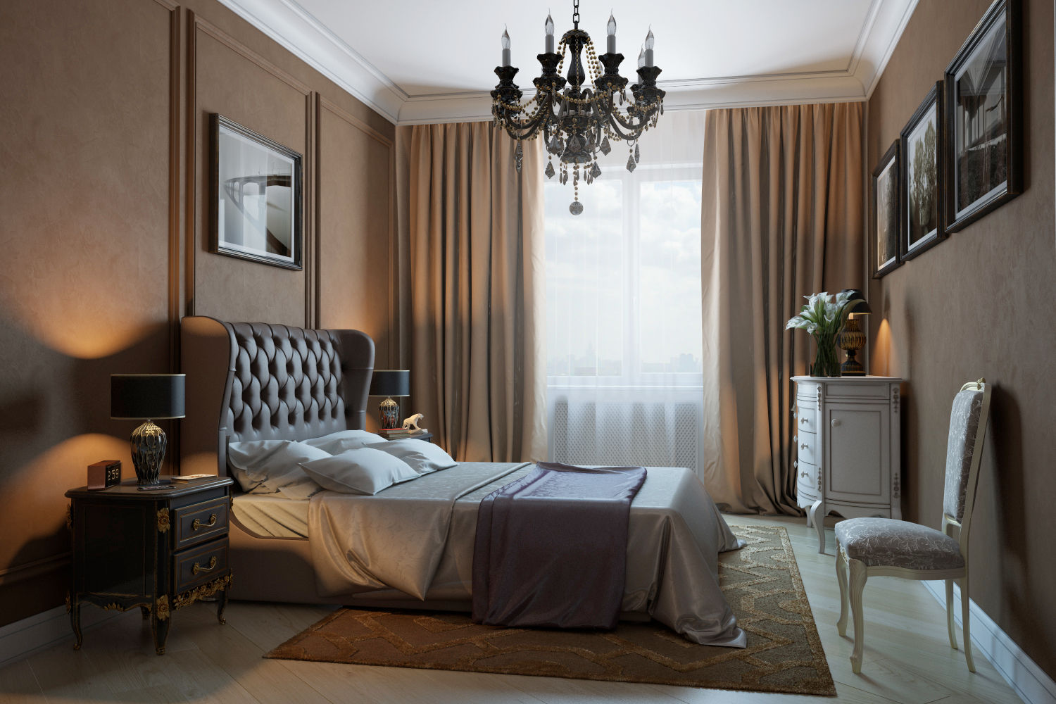 Bedroom, 3d artist, 3d visualizer 3d artist, 3d visualizer Classic style bedroom