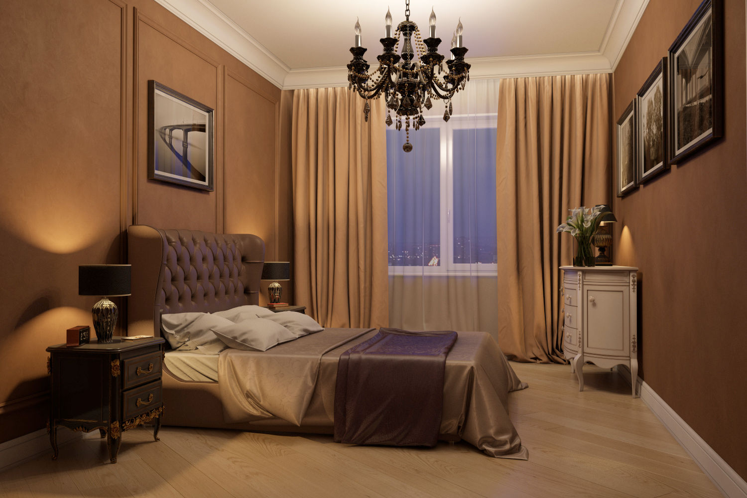 Bedroom, 3d artist, 3d visualizer 3d artist, 3d visualizer Classic style bedroom