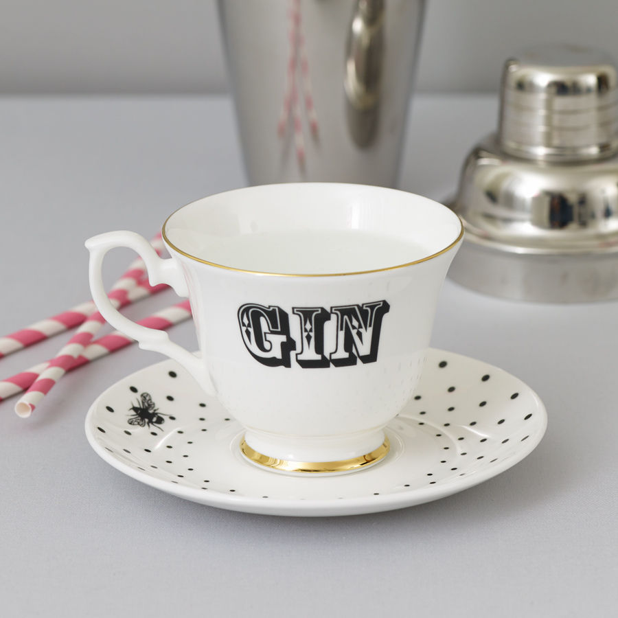 Gin Teacup and Saucer Yvonne Ellen Eclectische eetkamers Serviesgoed & glaswerk