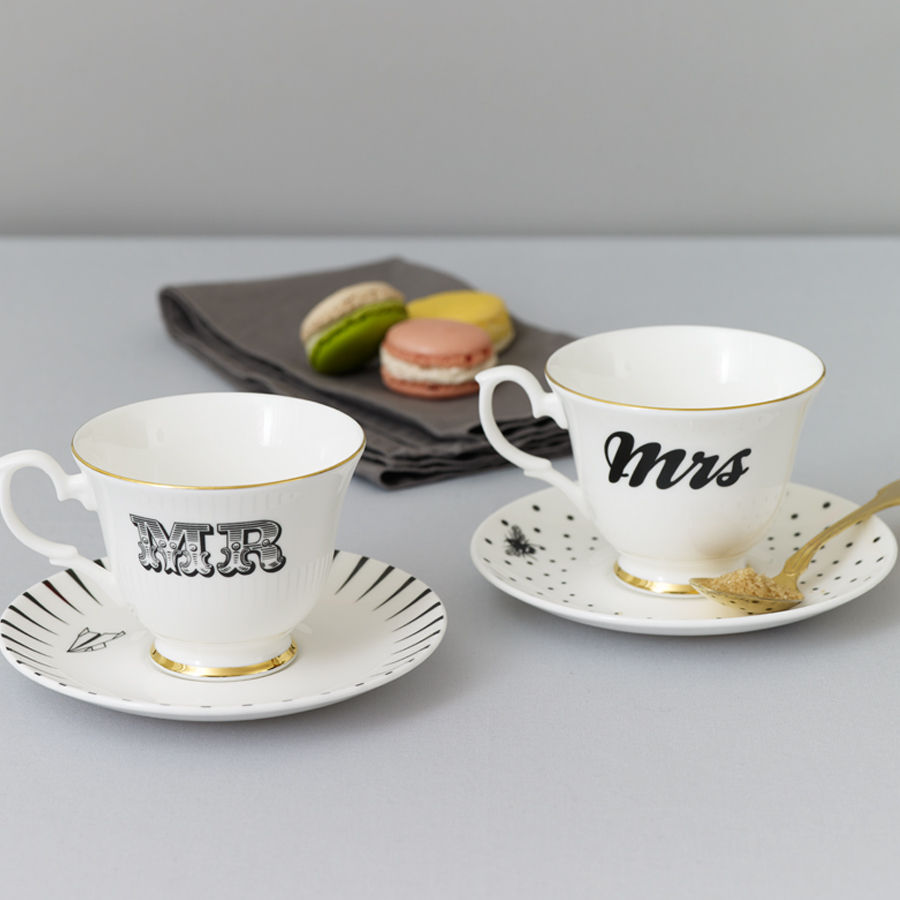 Mr & Mrs Teacup set Yvonne Ellen Eclectic style dining room Accessories & decoration