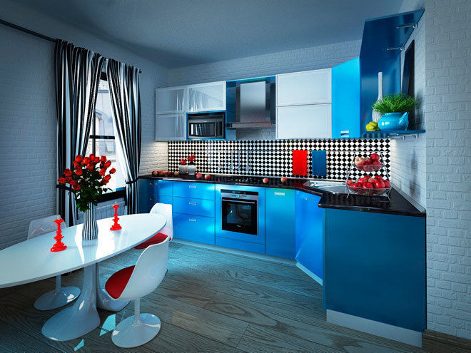 Квартира в стиле поп-арт, Студия дизайна интерьера Маши Марченко Студия дизайна интерьера Маши Марченко Modern Kitchen