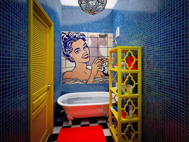 Квартира в стиле поп-арт, Студия дизайна интерьера Маши Марченко Студия дизайна интерьера Маши Марченко حمام