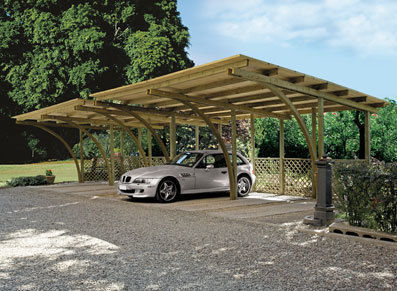 Abri voiture, FRANCE ABRIS : Spécialiste abri de jardin, garage, carport FRANCE ABRIS : Spécialiste abri de jardin, garage, carport クラシックデザインの ガレージ・物置