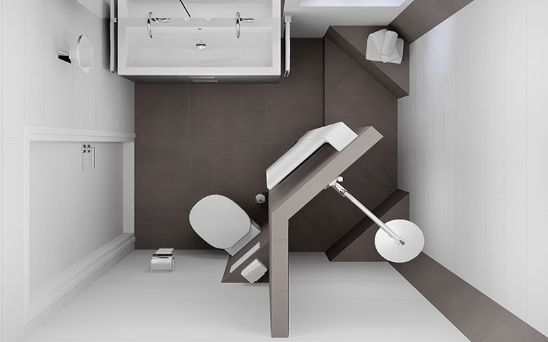 Kleine badkamer ontwerpen, Sani-bouw Sani-bouw 現代浴室設計點子、靈感&圖片