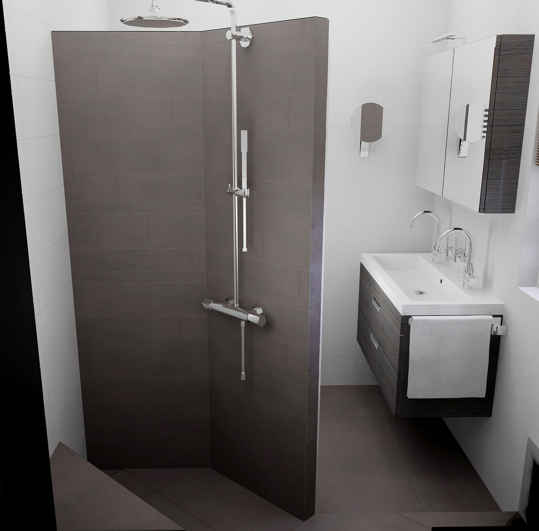 Kleine badkamer ontwerpen, Sani-bouw Sani-bouw Modern bathroom