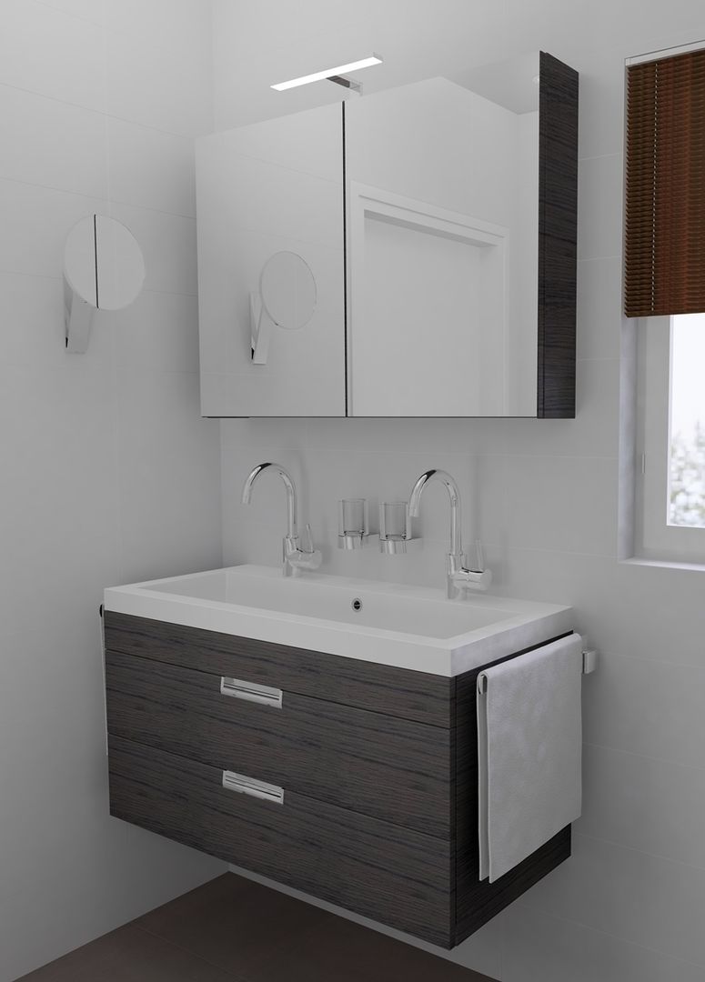 Kleine badkamer ontwerpen, Sani-bouw Sani-bouw Modern bathroom