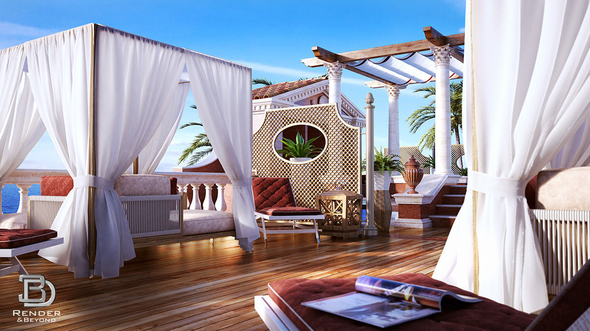Private Terrace, 3D Render&Beyond 3D Render&Beyond Varandas, alpendres e terraços clássicos