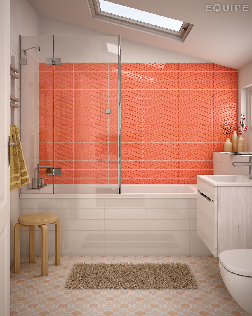 Matisse Cream / deco HARRIS Orange homify Baños modernos