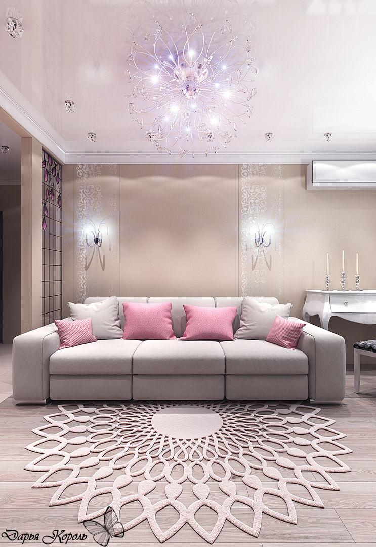 Перепланировка в 3х комнатной панельной чешке, Your royal design Your royal design Living room
