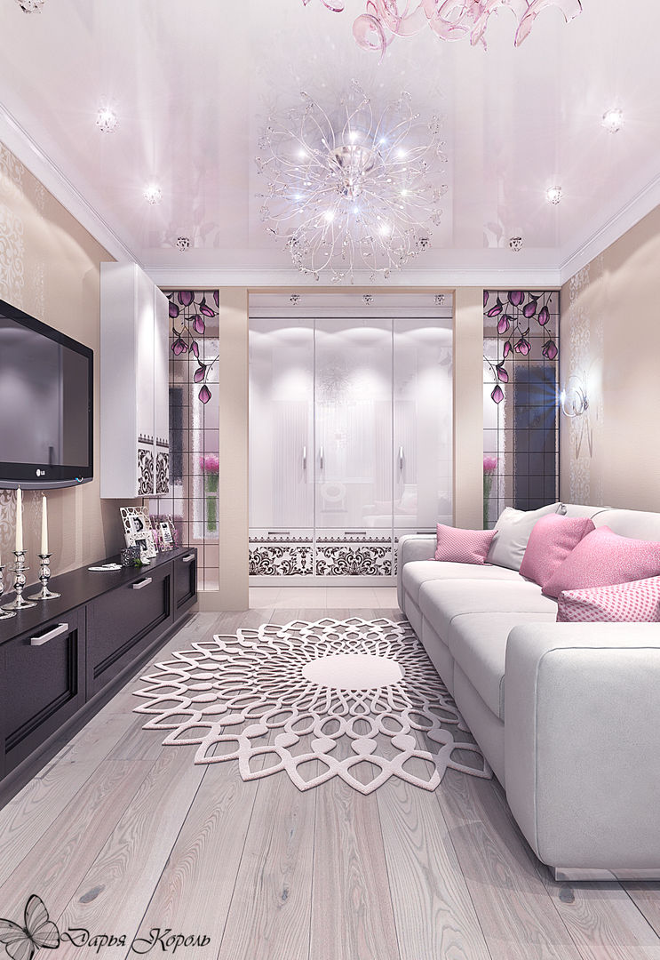 Перепланировка в 3х комнатной панельной чешке, Your royal design Your royal design Ruang Keluarga Minimalis