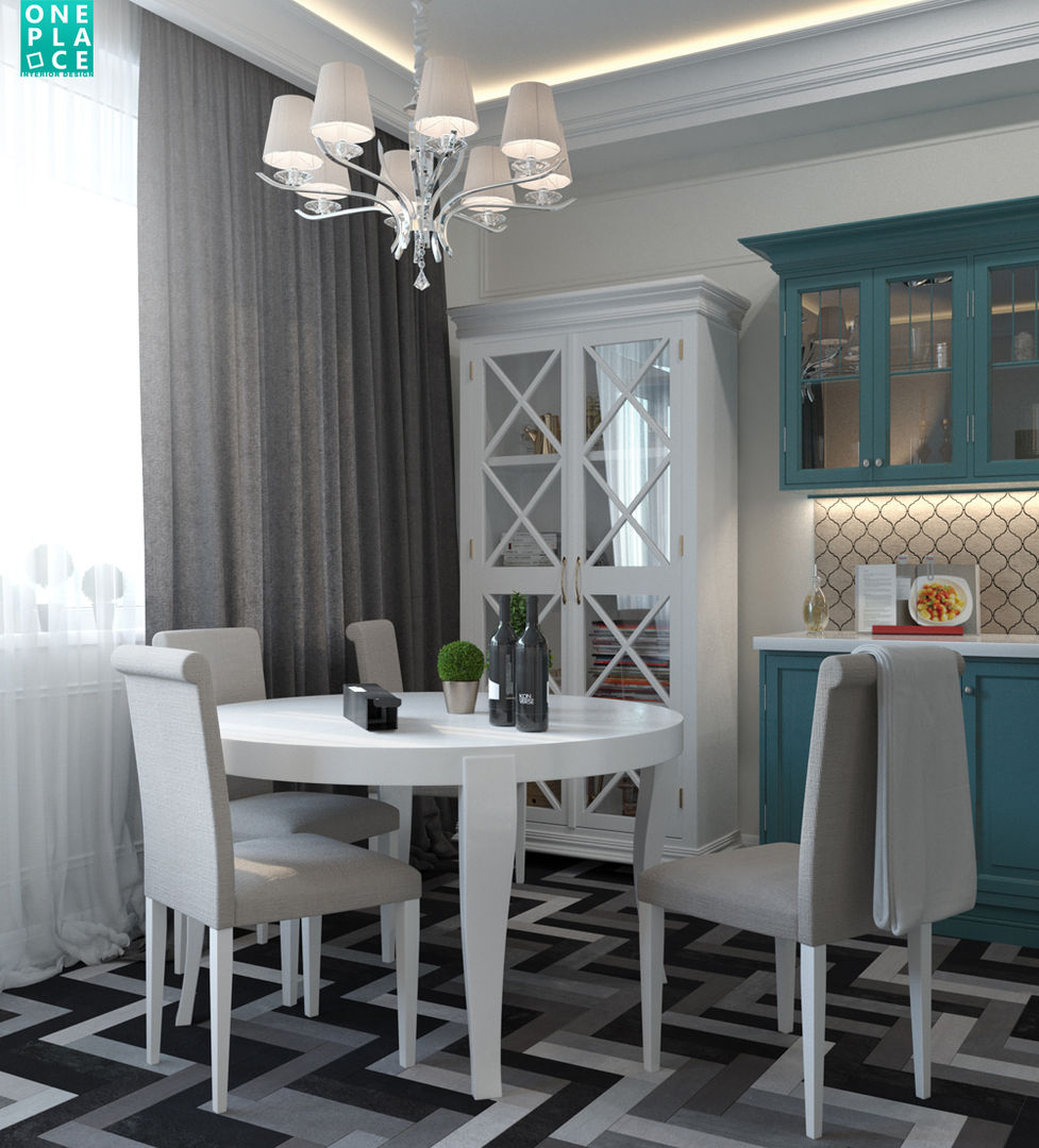 Однушка на 78 м. кв., OnePlace studio interior design OnePlace studio interior design Eclectic style kitchen