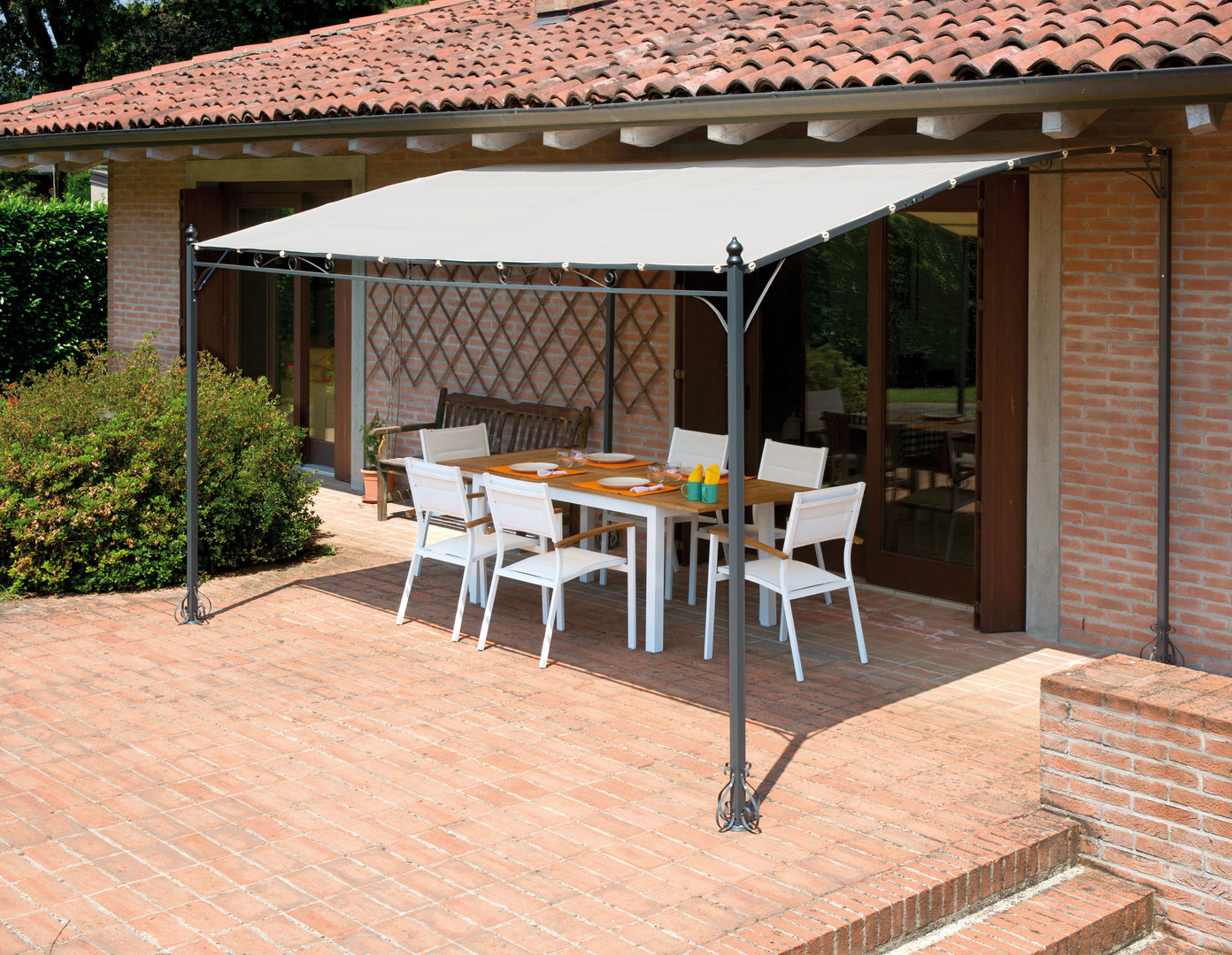 http://eljardindeana.com/cenadores/418-pergola-de-pared-4-x-3-metros.html El Jardín de Ana Jardines de estilo clásico Marquesinas, toldos e invernaderos