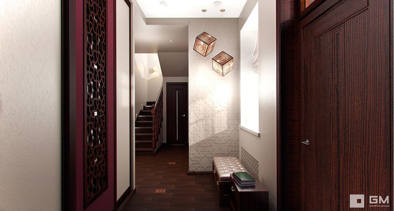 Интерьер дома в восточном стиле , GM-interior GM-interior Eclectic style corridor, hallway & stairs