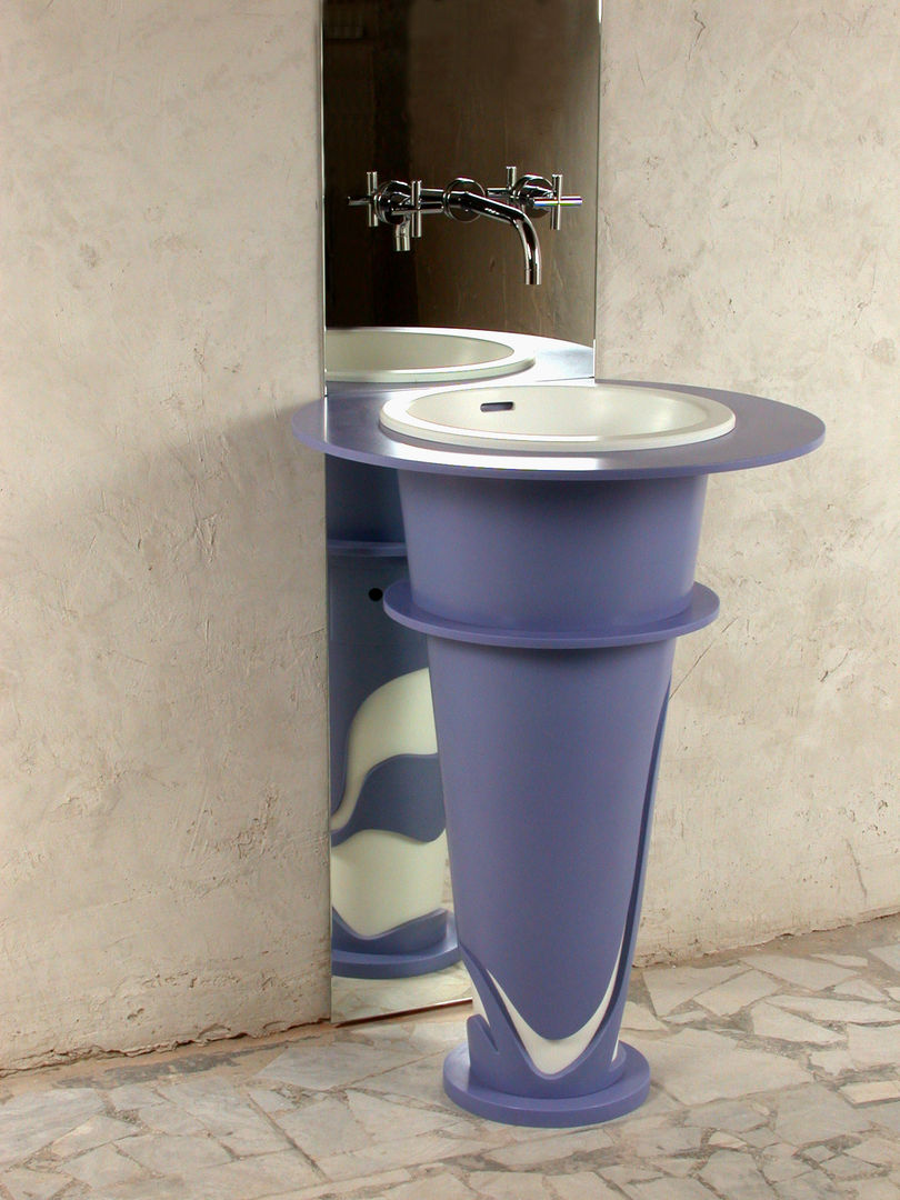 Projekt umywalki z Corianu , Anna Buczny PROJEKTOWANIE WNĘTRZ Anna Buczny PROJEKTOWANIE WNĘTRZ Minimalist bathroom