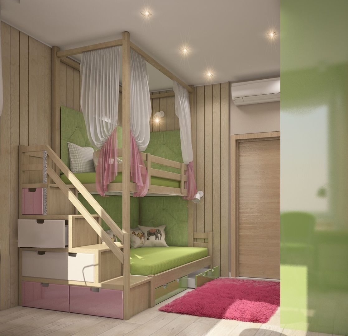 Квартира в В.Пышме, E_interior E_interior Детская комнатa в скандинавском стиле
