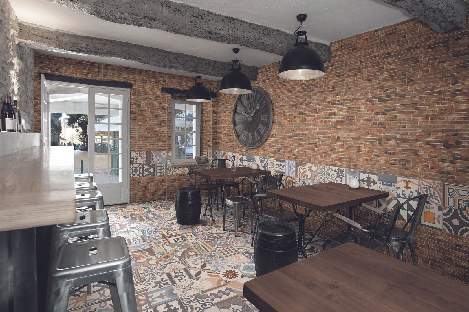 East End Brick, The Baked Tile Company The Baked Tile Company Столовая комната в стиле лофт