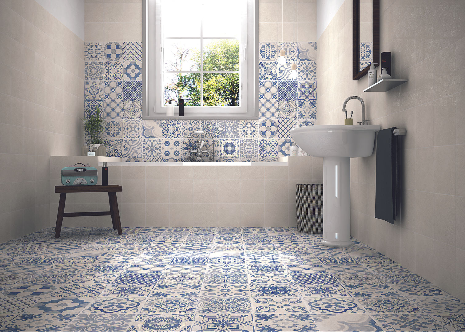 Elle, The Baked Tile Company The Baked Tile Company Ванная комната в стиле кантри